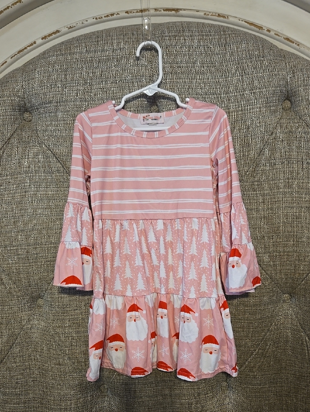 4t Clover Cottage Pink Santa Holiday Dress